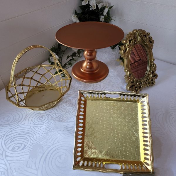 SET 4 PIEZAS CANDY BAR #1 DORADO